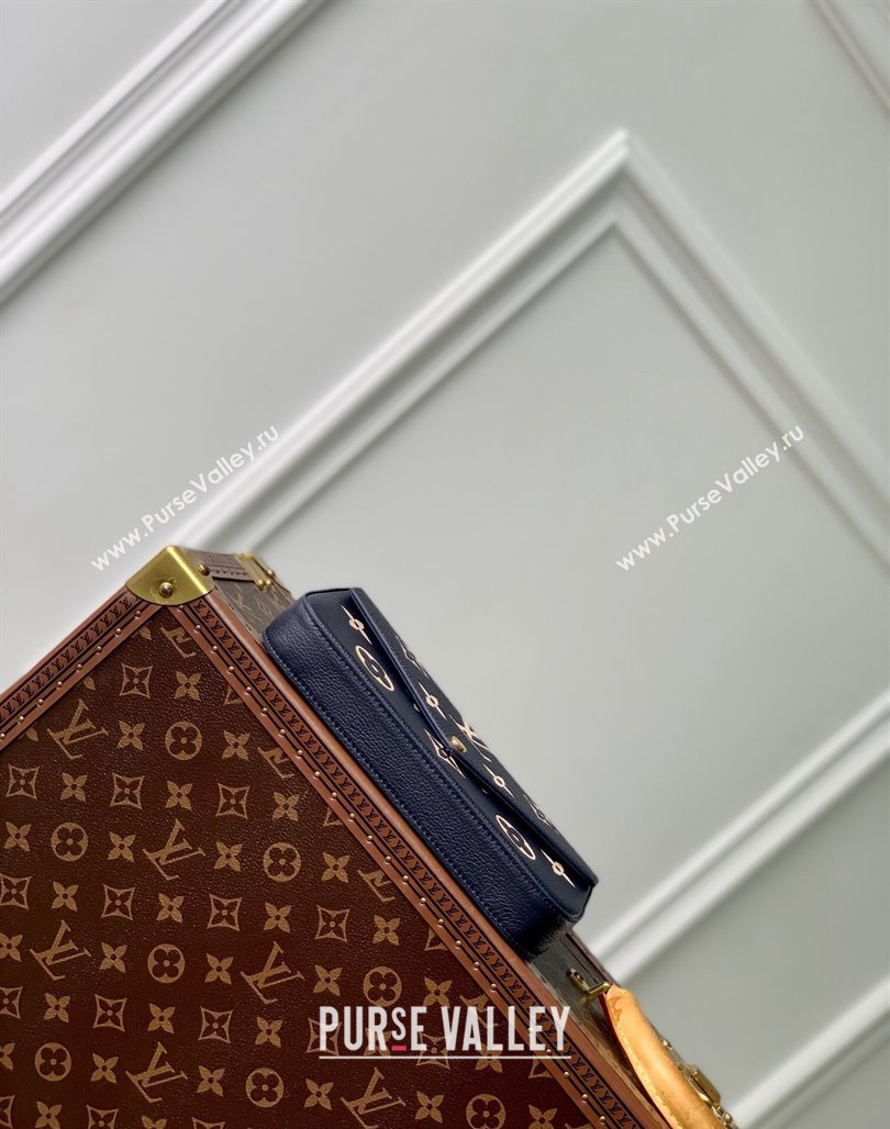 Louis Vuitton Felicie Pochette Mini bag in Navy Blue Monogram Empreinte Lether M83589 Blue/Cream White 2024 (KI-240520045)