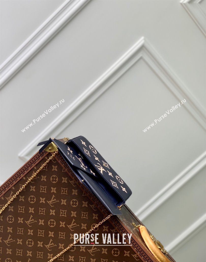 Louis Vuitton Felicie Pochette Mini bag in Navy Blue Monogram Empreinte Lether M83589 Blue/Cream White 2024 (KI-240520045)