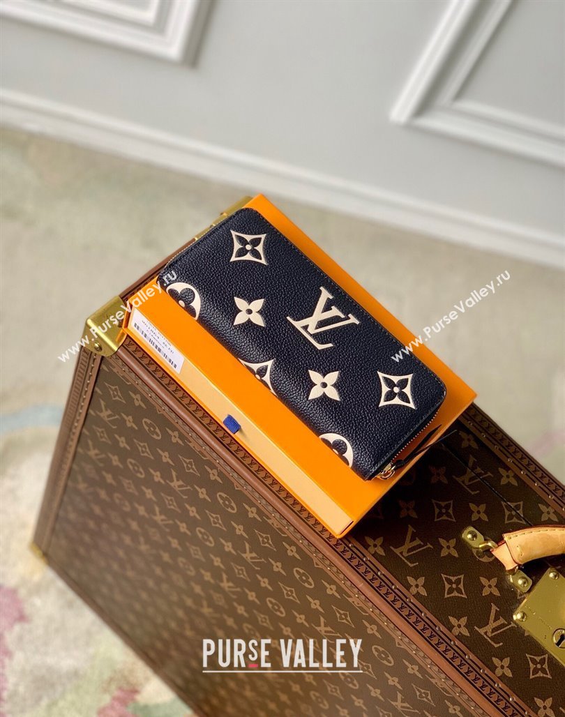 Louis Vuitton Clemence Wallet in Monogram Empreinte Lether M83594 Navy Blue/Cream White 2024 (KI-240520046)