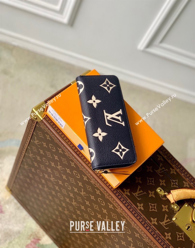 Louis Vuitton Clemence Wallet in Monogram Empreinte Lether M83594 Navy Blue/Cream White 2024 (KI-240520046)