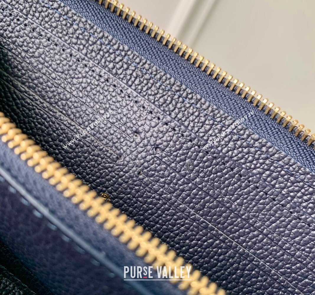 Louis Vuitton Clemence Wallet in Monogram Empreinte Lether M83594 Navy Blue/Cream White 2024 (KI-240520046)