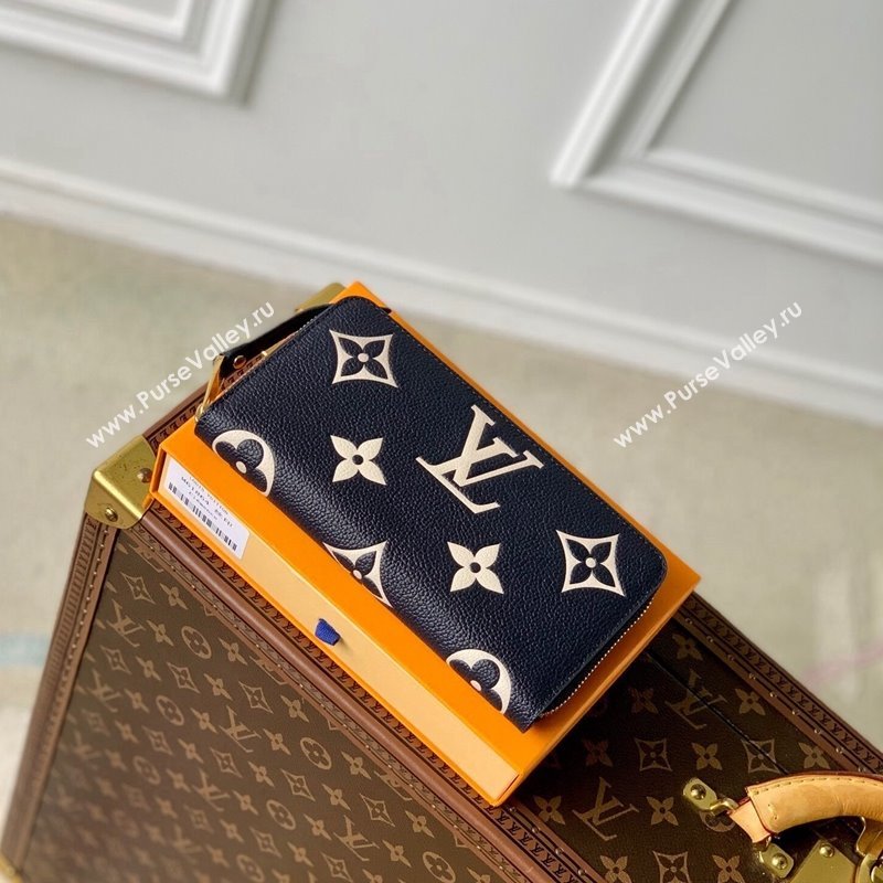 Louis Vuitton Zippy Wallet Wallet bag in Monogram Empreinte Lether M61864 Navy Blue /Cream White 2024 (KI-240520047)