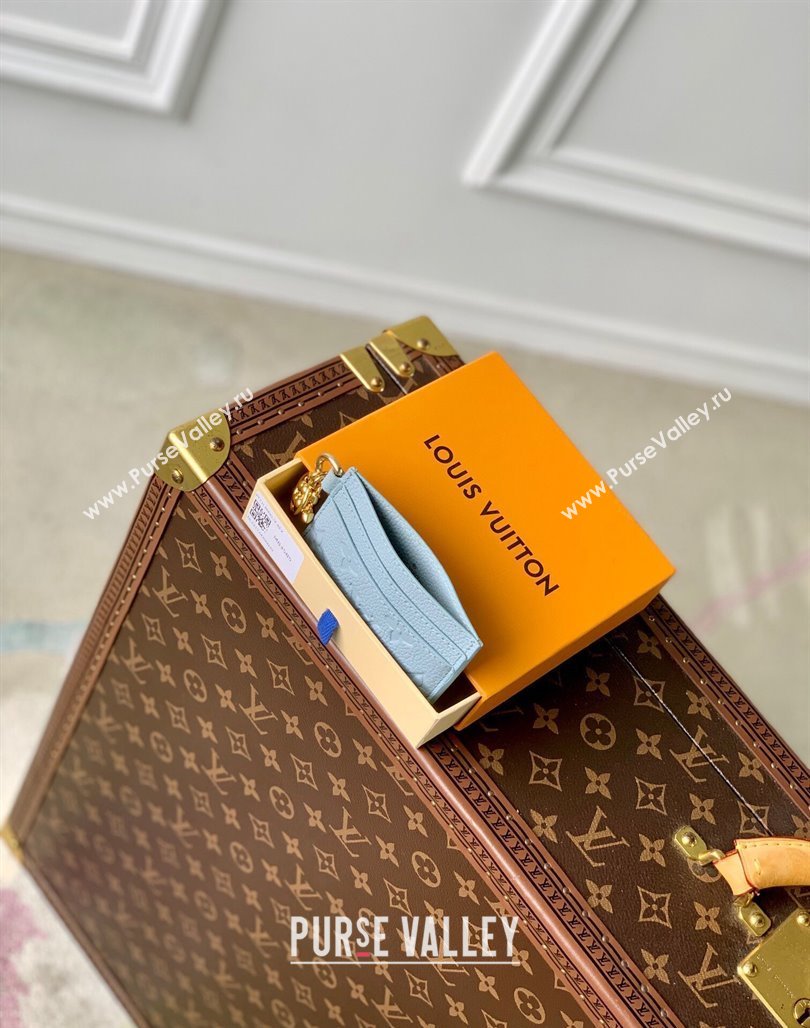 Louis Vuitton LV Charms Card Holder Monogram Empreinte Leather Olympe Blue M83585 2024 (KI-240520056)