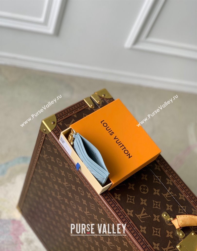 Louis Vuitton LV Charms Card Holder Monogram Empreinte Leather Olympe Blue M83585 2024 (KI-240520056)