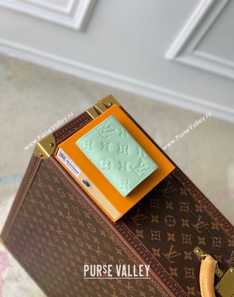 Louis Vuitton Rosalie Coin Purse Wallet in Monogram Empreinte Leather M82930 Matcha Green 2024 (KI-240520049)