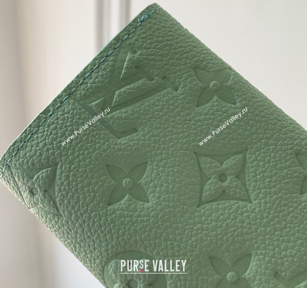 Louis Vuitton Rosalie Coin Purse Wallet in Monogram Empreinte Leather M82930 Matcha Green 2024 (KI-240520049)