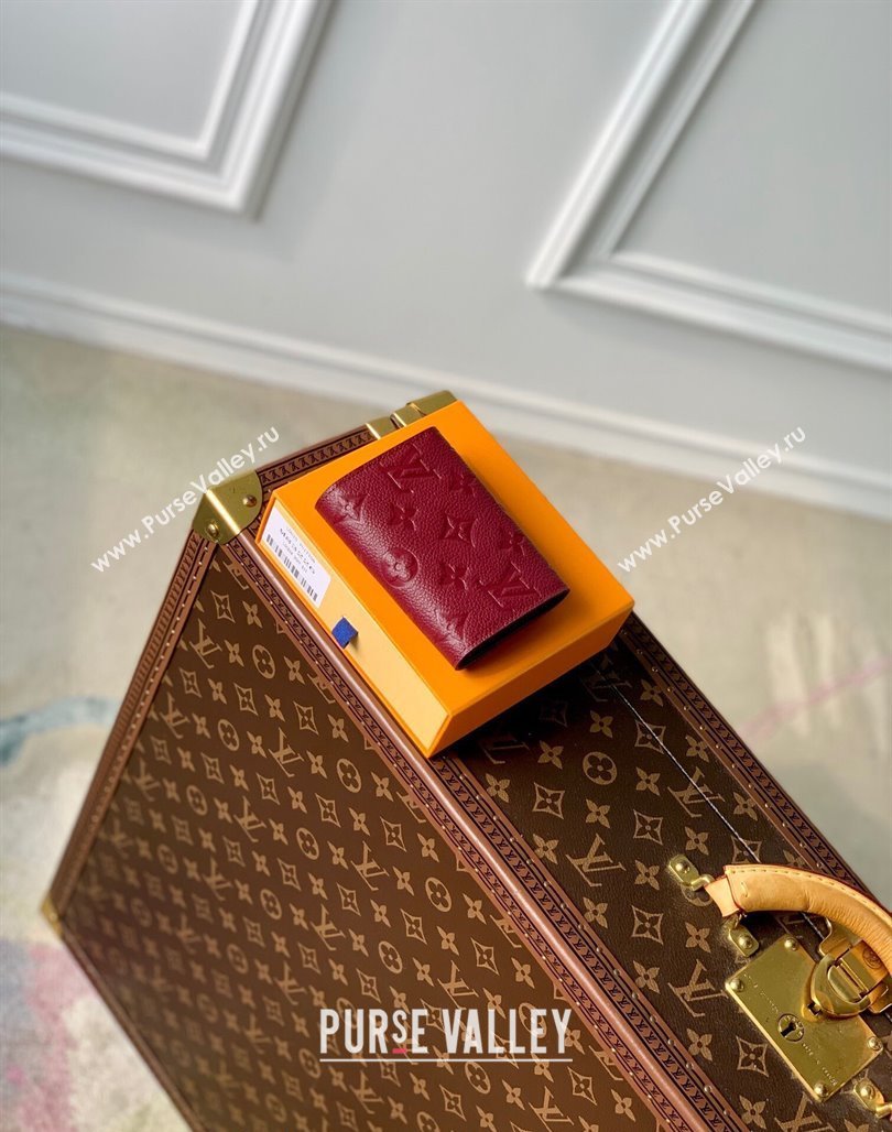 Louis Vuitton Rosalie Coin Purse Wallet in Monogram Empreinte Leather M82927 Burgundy 2024 (KI-240520050)