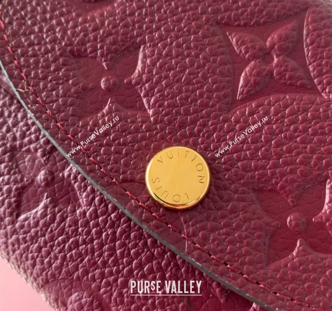 Louis Vuitton Rosalie Coin Purse Wallet in Monogram Empreinte Leather M82927 Burgundy 2024 (KI-240520050)