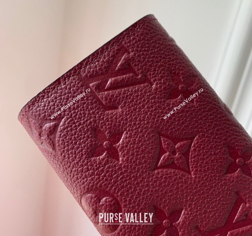 Louis Vuitton Rosalie Coin Purse Wallet in Monogram Empreinte Leather M82927 Burgundy 2024 (KI-240520050)