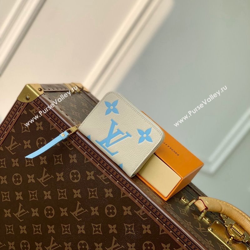 Louis Vuitton Zippy Coin Purse Wallet in Bicolor Monogram Empreinte Leather M60574 Blue 2024 (KI-240520069)