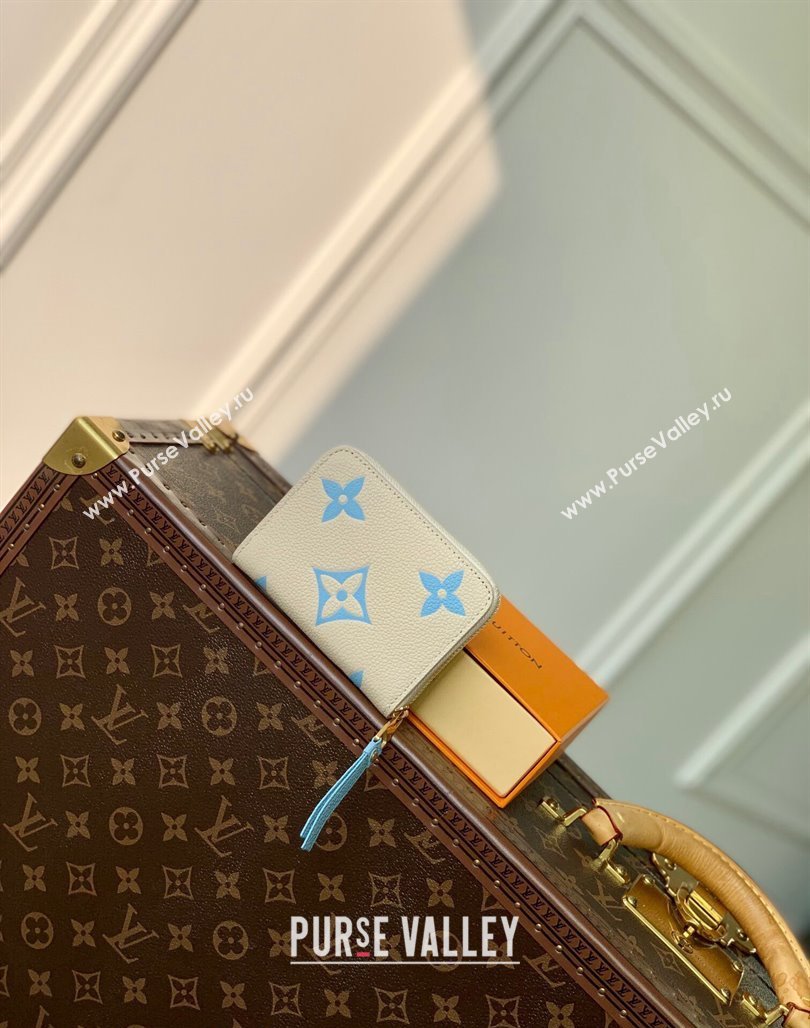 Louis Vuitton Zippy Coin Purse Wallet in Bicolor Monogram Empreinte Leather M60574 Blue 2024 (KI-240520069)