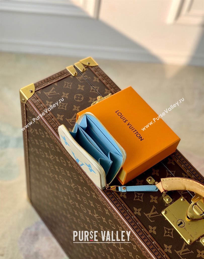 Louis Vuitton Zippy Coin Purse Wallet in Bicolor Monogram Empreinte Leather M60574 Blue 2024 (KI-240520069)