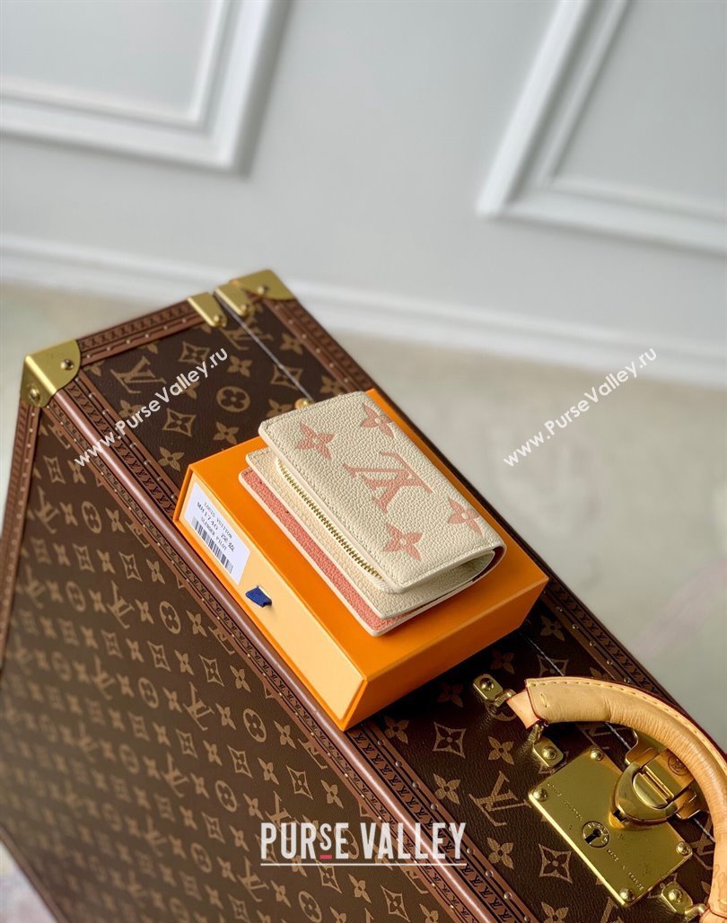 Louis Vuitton Clea Coin Purse Wallet in Bicolor Monogram Empreinte Leather M80151 Pink 2024 (KI-240520071)