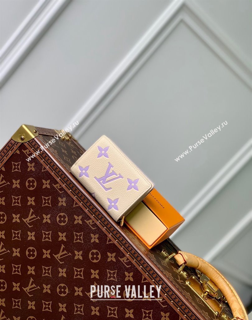 Louis Vuitton Clea Coin Purse Wallet in Bicolor Monogram Empreinte Leather M80151 Purple 2024 (KI-240520072)