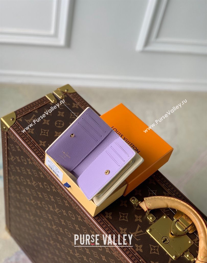 Louis Vuitton Clea Coin Purse Wallet in Bicolor Monogram Empreinte Leather M80151 Purple 2024 (KI-240520072)