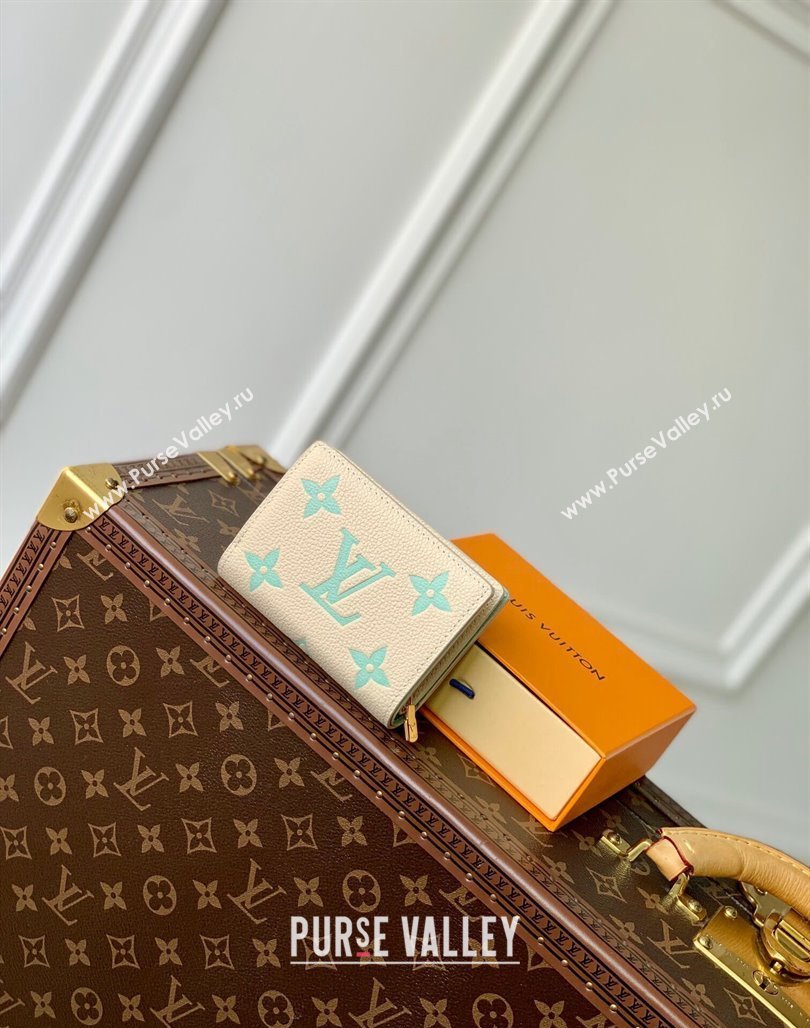 Louis Vuitton Clea Coin Purse Wallet in Bicolor Monogram Empreinte Leather M80151 Green 2024 (KI-240520073)