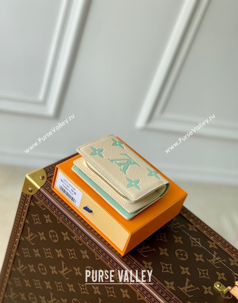 Louis Vuitton Clea Coin Purse Wallet in Bicolor Monogram Empreinte Leather M80151 Green 2024 (KI-240520073)