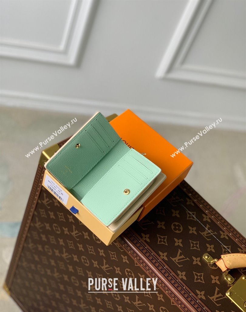 Louis Vuitton Clea Coin Purse Wallet in Bicolor Monogram Empreinte Leather M80151 Green 2024 (KI-240520073)