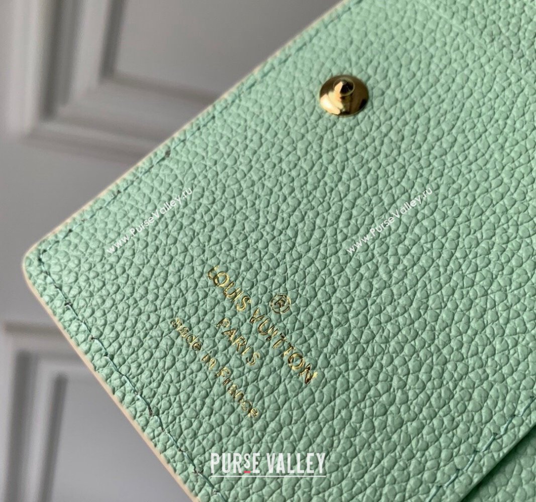 Louis Vuitton Clea Coin Purse Wallet in Bicolor Monogram Empreinte Leather M80151 Green 2024 (KI-240520073)