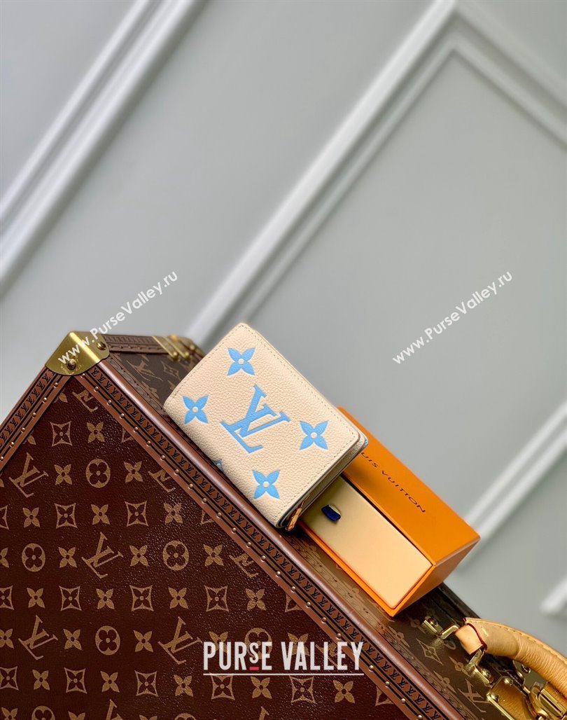 Louis Vuitton Clea Coin Purse Wallet in Bicolor Monogram Empreinte Leather M80151 Blue 2024 (KI-240520074)