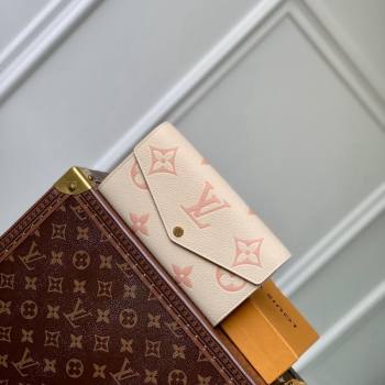 Louis Vuitton Sarah Wallet in Bicolor Monogram Empreinte Leather M81049 Pink 2024 (KI-240520080)