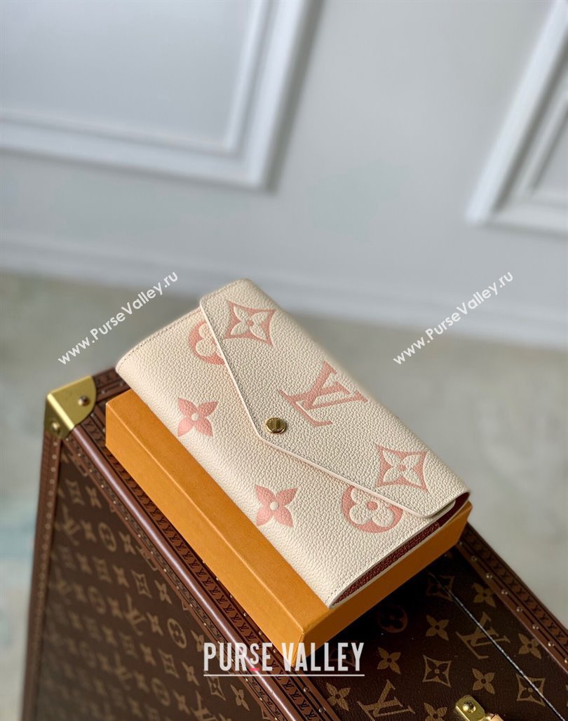 Louis Vuitton Sarah Wallet in Bicolor Monogram Empreinte Leather M81049 Pink 2024 (KI-240520080)