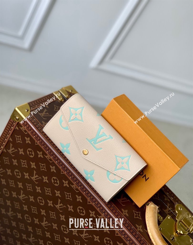 Louis Vuitton Sarah Wallet in Bicolor Monogram Empreinte Leather M81049 Green 2024 (KI-240520081)