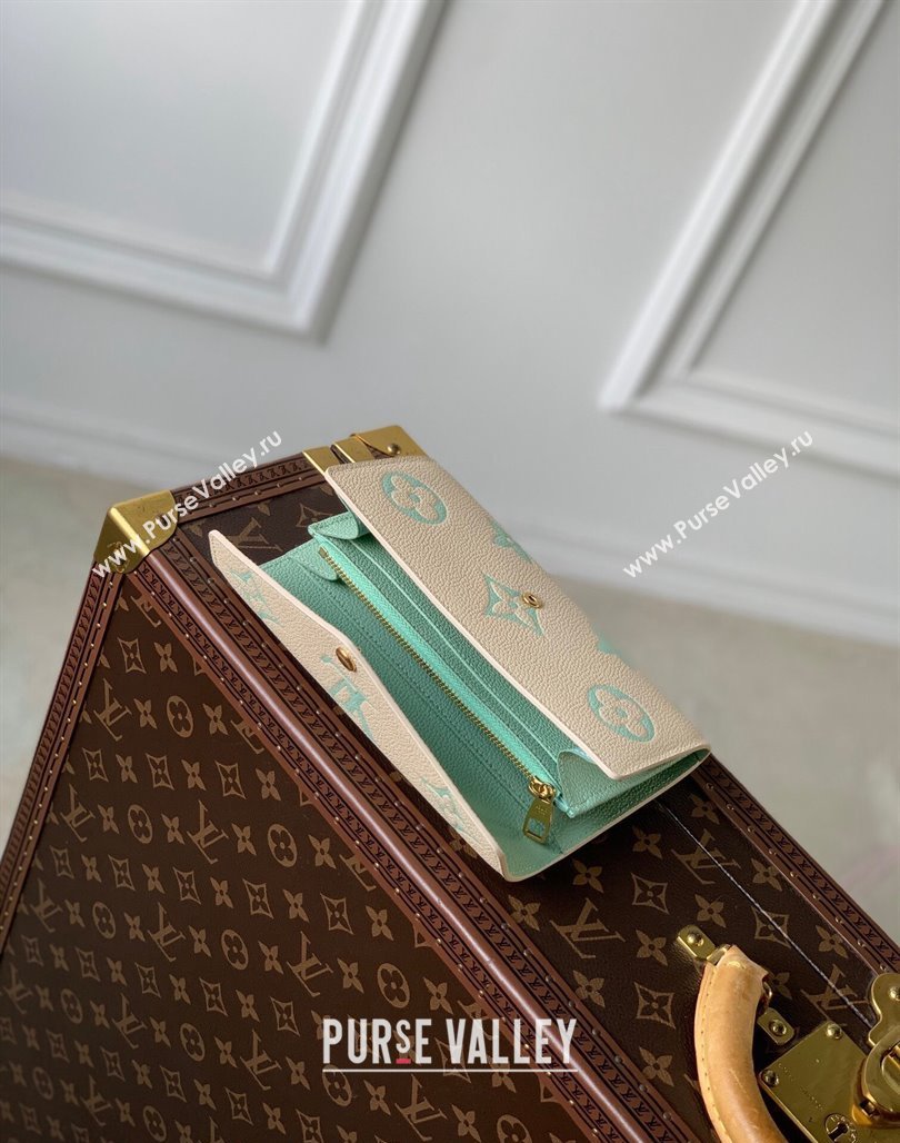 Louis Vuitton Sarah Wallet in Bicolor Monogram Empreinte Leather M81049 Green 2024 (KI-240520081)