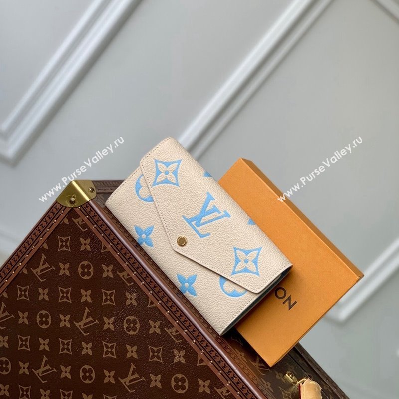 Louis Vuitton Sarah Wallet in Bicolor Monogram Empreinte Leather M81049 Blue 2024 (KI-240520082)