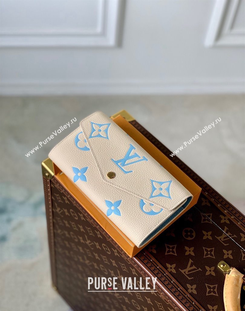 Louis Vuitton Sarah Wallet in Bicolor Monogram Empreinte Leather M81049 Blue 2024 (KI-240520082)