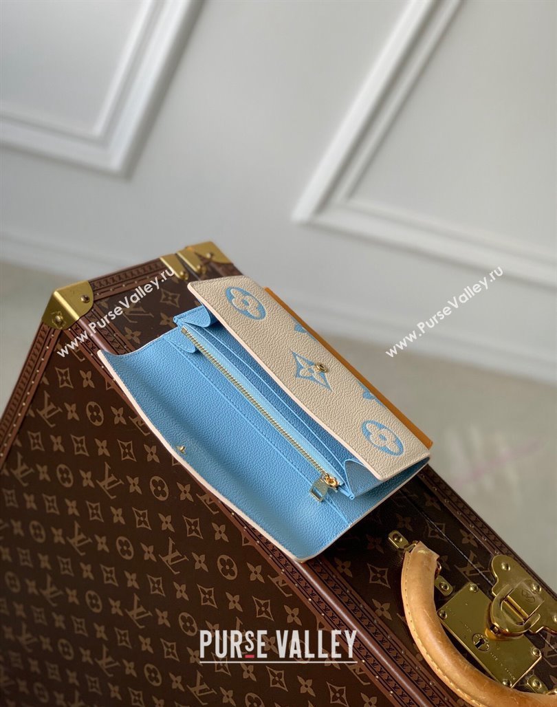 Louis Vuitton Sarah Wallet in Bicolor Monogram Empreinte Leather M81049 Blue 2024 (KI-240520082)