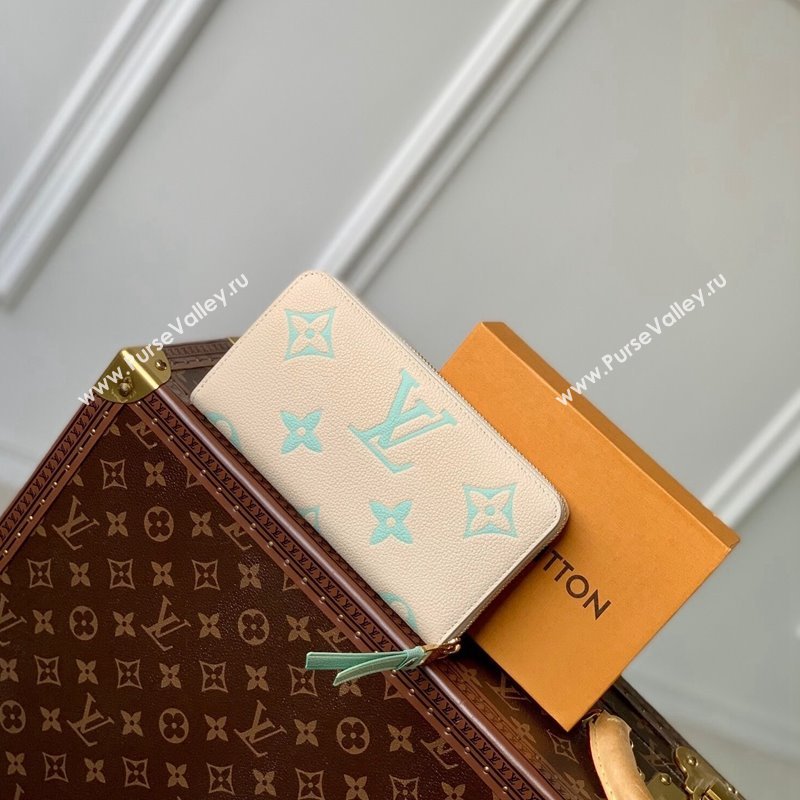 Louis Vuitton Zippy Wallet in Bicolor Monogram Empreinte Leather M69794 Green 2024 (KI-240520083)