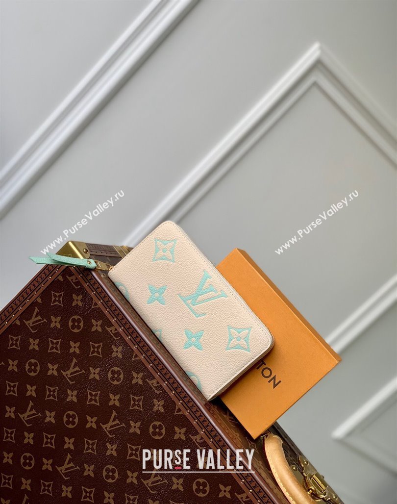 Louis Vuitton Zippy Wallet in Bicolor Monogram Empreinte Leather M69794 Green 2024 (KI-240520083)