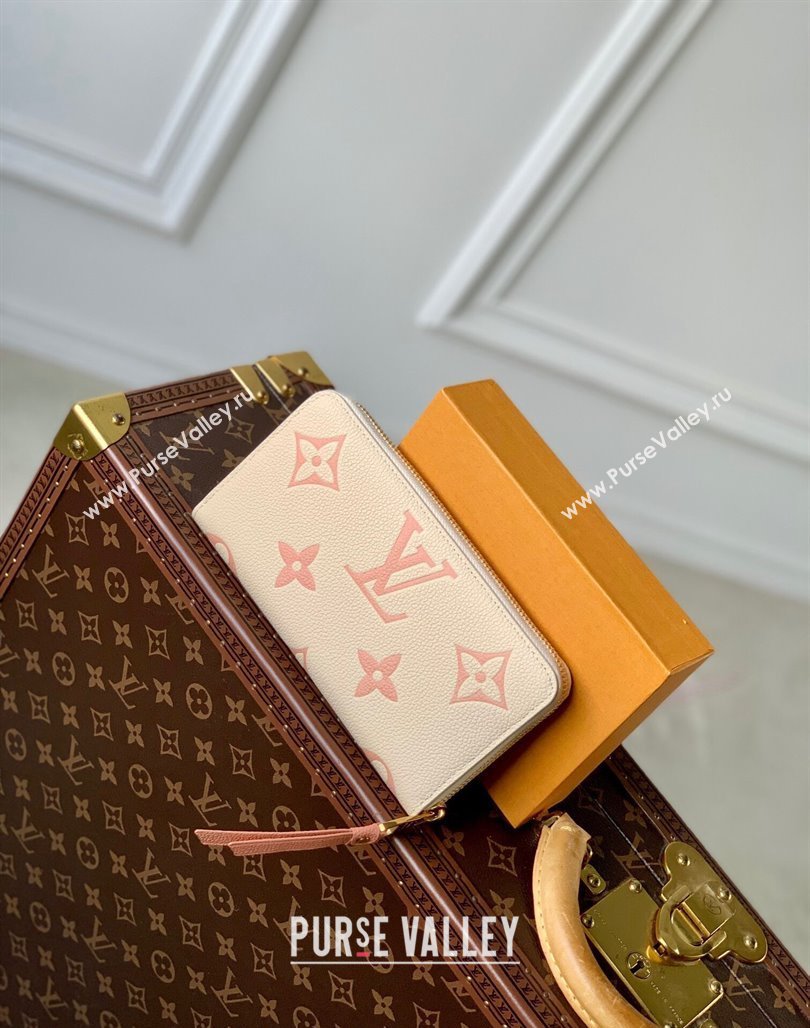 Louis Vuitton Zippy Wallet in Bicolor Monogram Empreinte Leather M69794 Pink 2024 (KI-240520084)