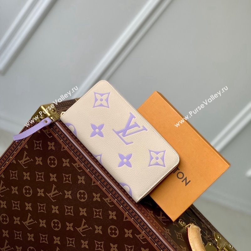 Louis Vuitton Zippy Wallet in Bicolor Monogram Empreinte Leather M69794 Purple 2024 (KI-240520085)