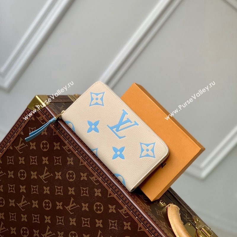 Louis Vuitton Zippy Wallet in Bicolor Monogram Empreinte Leather M69794 Blue 2024 (KI-240520086)