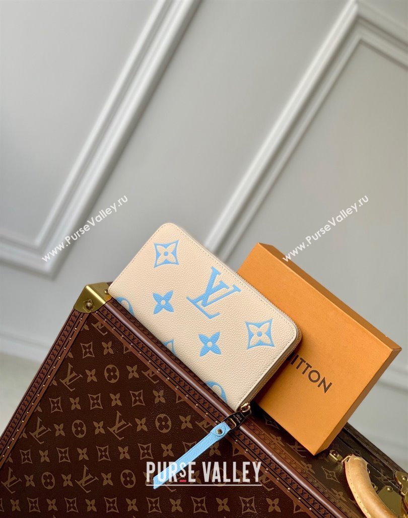 Louis Vuitton Zippy Wallet in Bicolor Monogram Empreinte Leather M69794 Blue 2024 (KI-240520086)