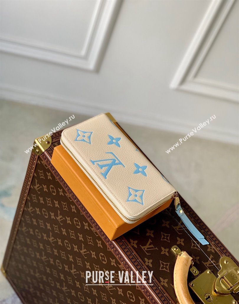 Louis Vuitton Zippy Wallet in Bicolor Monogram Empreinte Leather M69794 Blue 2024 (KI-240520086)