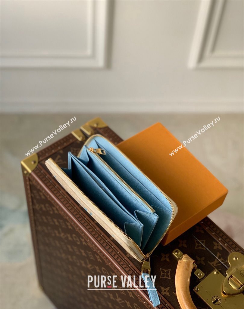 Louis Vuitton Zippy Wallet in Bicolor Monogram Empreinte Leather M69794 Blue 2024 (KI-240520086)