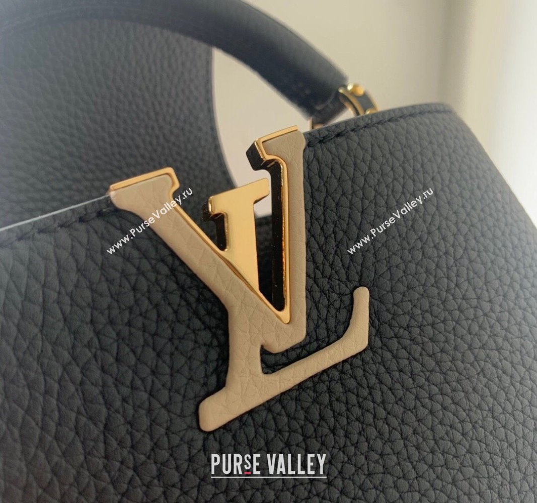 Louis Vuitton Capucines Mini Bag in Black Taurillon Leather with Lovelock Chain M23951 2024 (KI-240520094)