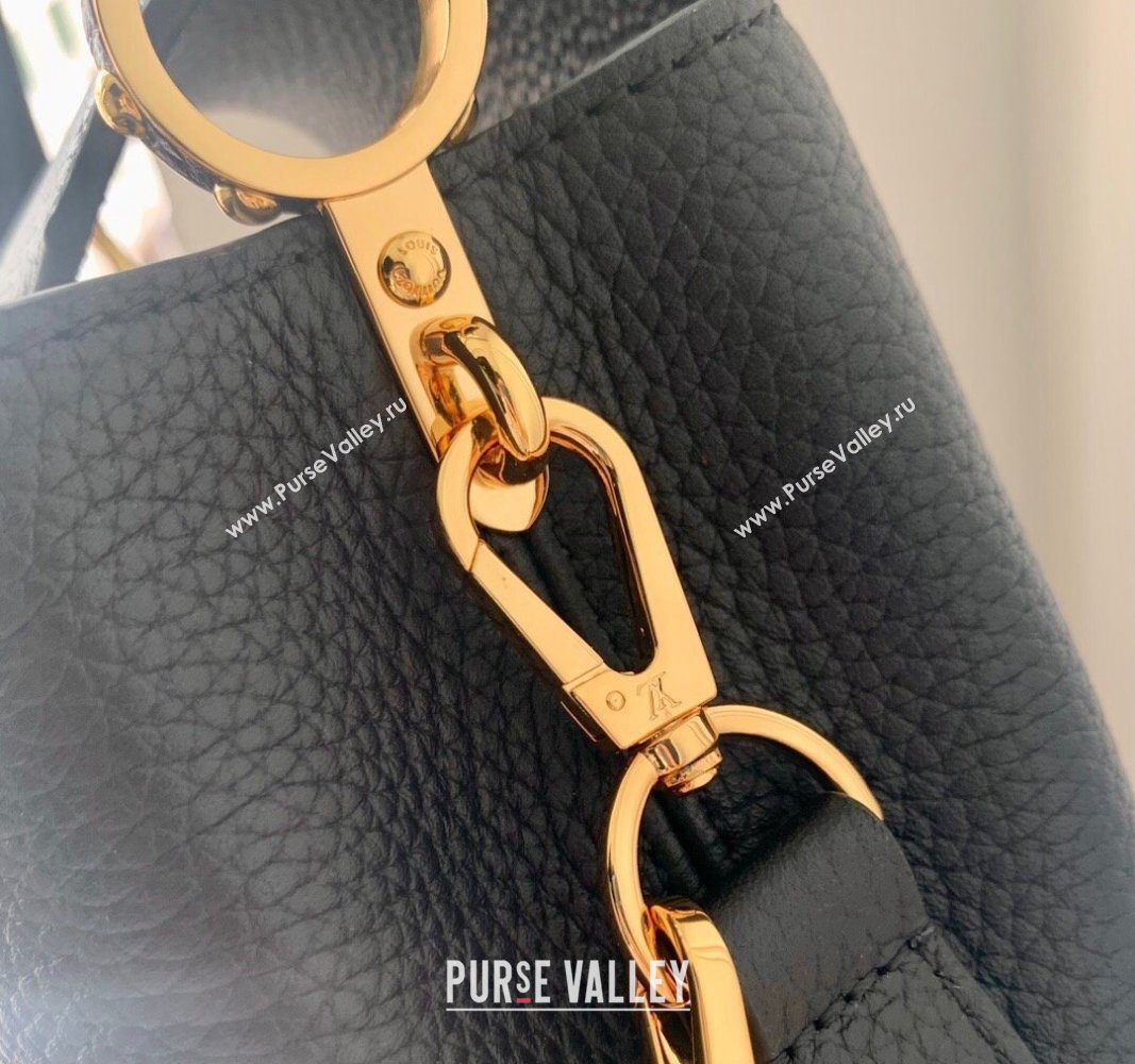 Louis Vuitton Capucines Mini Bag in Black Taurillon Leather with Lovelock Chain M23951 2024 (KI-240520094)