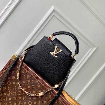 Louis Vuitton Capucines BB Bag in Black Taurillon Leather with Lovelock Chain M23950 2024 (KI-240520096)