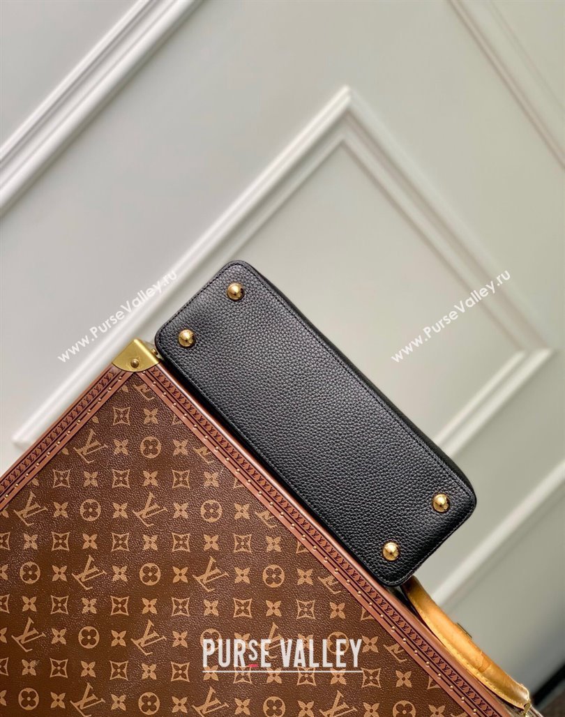 Louis Vuitton Capucines MM Bag in Black Taurillon Leather with Lovelock Chain M23950 2024 (KI-240520099)