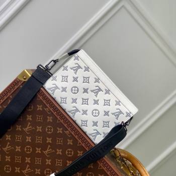 Louis Vuitton Gaston Wearable Wallet Mini bag in Monogram Shadow Calfskin M83384 White/Navy Blue 2024 (KI-240520020)