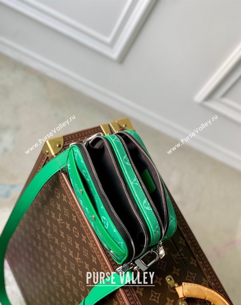 Louis Vuitton Alpha Messenger bag in Leather and Monogram Canvas M31014 Cactus Green 2024 (KI-240520100)