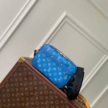 Louis Vuitton Alpha Messenger bag in Leather and Monogram Canvas M31016 Agave Blue 2024 (KI-240520101)