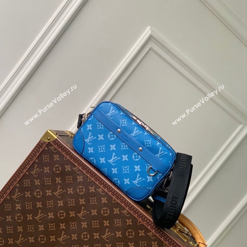 Louis Vuitton Alpha Messenger bag in Leather and Monogram Canvas M31016 Agave Blue 2024 (KI-240520101)