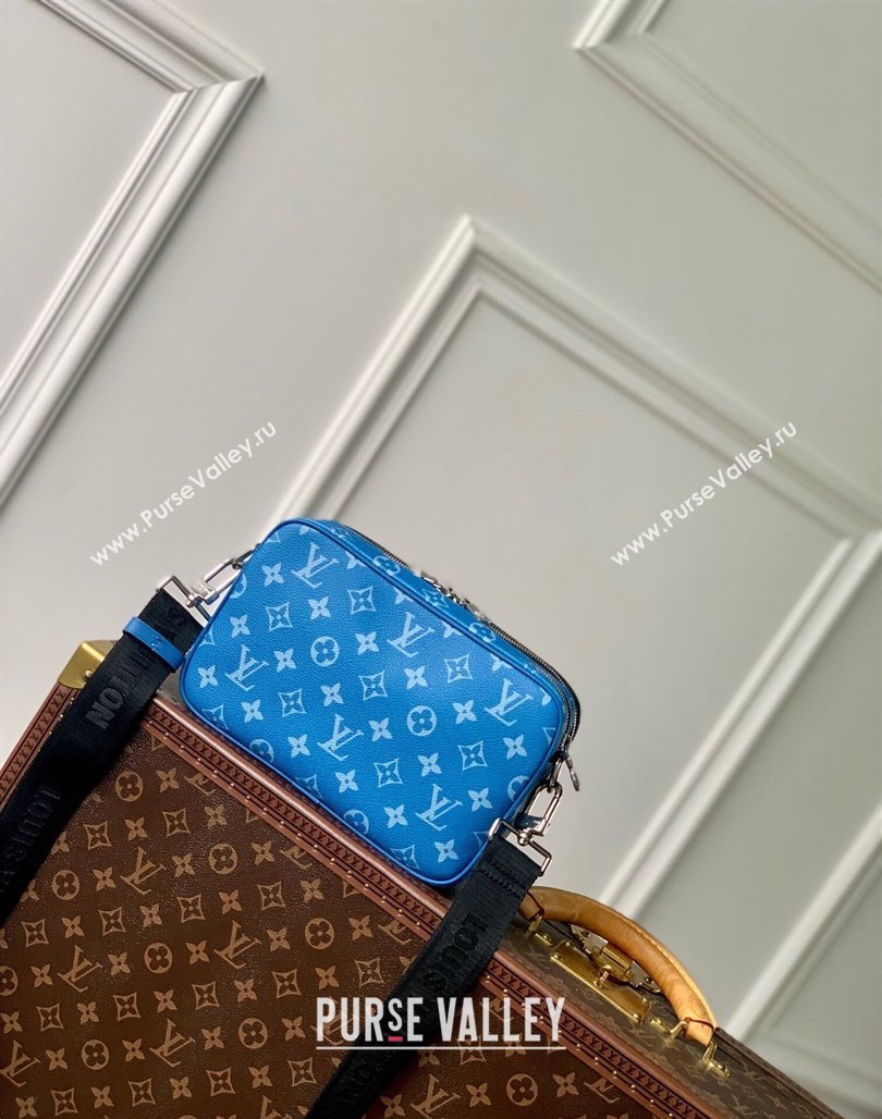 Louis Vuitton Alpha Messenger bag in Leather and Monogram Canvas M31016 Agave Blue 2024 (KI-240520101)