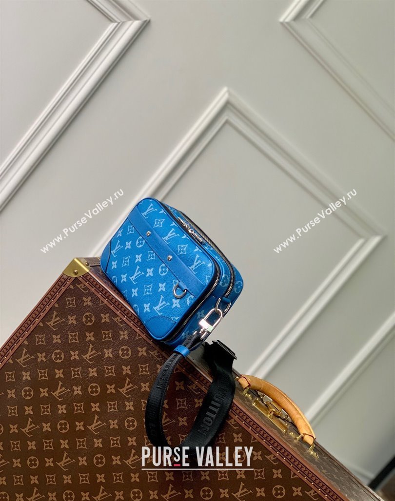 Louis Vuitton Alpha Messenger bag in Leather and Monogram Canvas M31016 Agave Blue 2024 (KI-240520101)