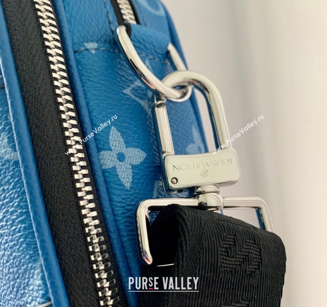 Louis Vuitton Alpha Messenger bag in Leather and Monogram Canvas M31016 Agave Blue 2024 (KI-240520101)